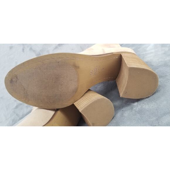 Oasis Society California Beige Boots 13" high w/ a 3.5" chunk heel size 9 - Picture 12 of 12
